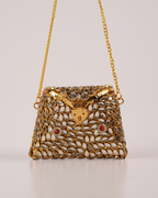 Golden Stone-Embellished Traditional Sling Bag