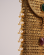 Traditional Golden Pearl & Stone Embellished Sling Batua