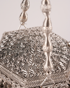 Royal Silver Heritage Potli Bag with Designer Hanging Details