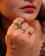 two finger Peacock Ring