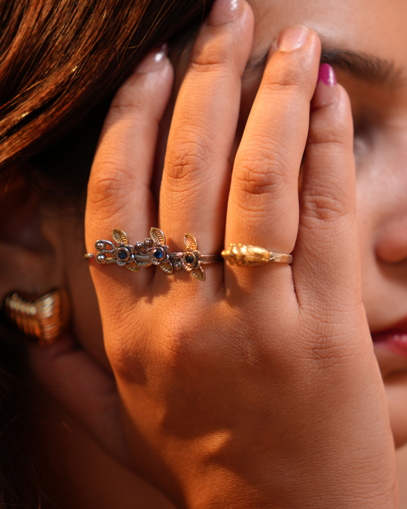 two finger Peacock Ring
