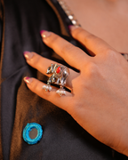 Elephant Motif ring - Orange