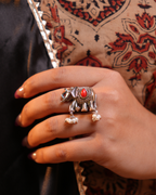 Elephant Motif ring - Orange