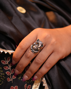 Oxidised Ganesha Ring