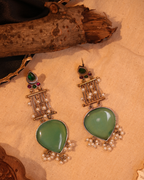Trending Green Parrot Studs with Pearl Detailing