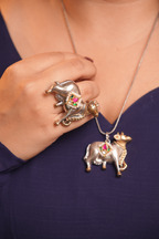 Silver Nandi Pendant Necklace