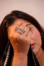Meera Oxodised Ring