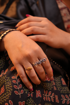 two finger Peacock Ring