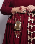Rectangle Tyohaar Batua with Pearls