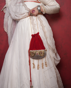 Silver Handcrafted Heritage Potli Bag