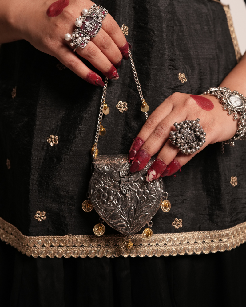 Silver Heritage Batua with Hanging