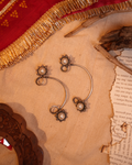 Traditional Oxidised Silver-Plated Ear Cuff with Flower Motif