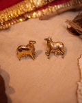 Heritage Nandi Cow Studs with Antique Gold Finish