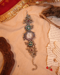 Silver Navratri watch with Green stone