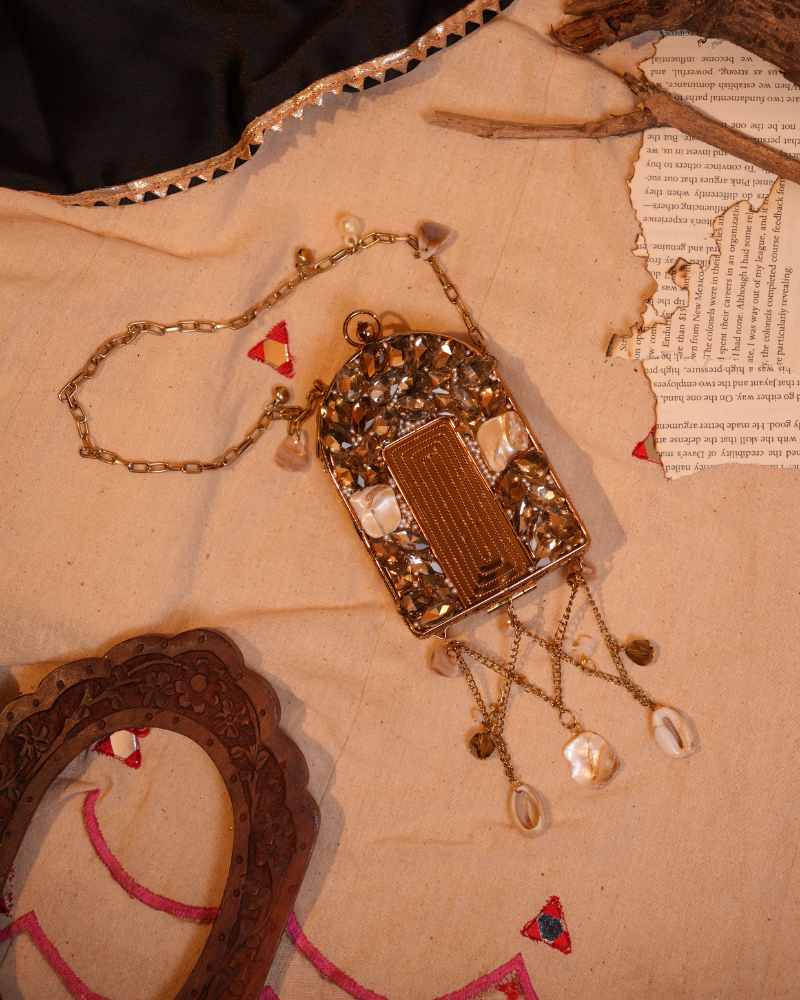 Rectangle Tyohaar Batua with Pearls