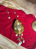 Royal Gold-Tone Shell Embellished Teardrop Batua