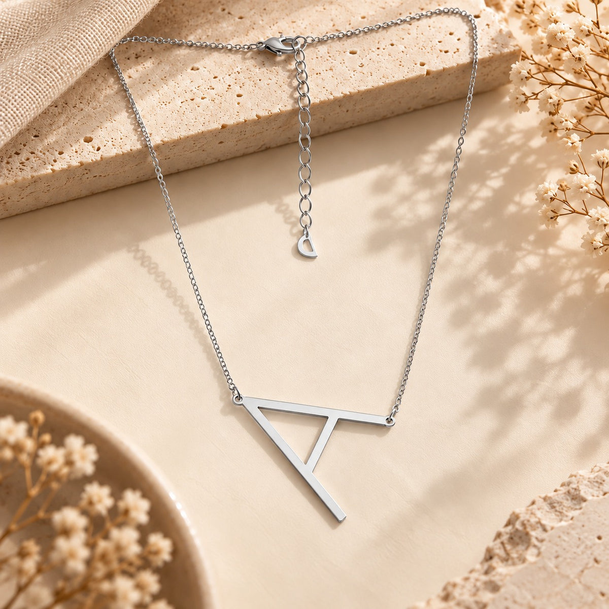 Silver-Tone Initial Letter Necklace