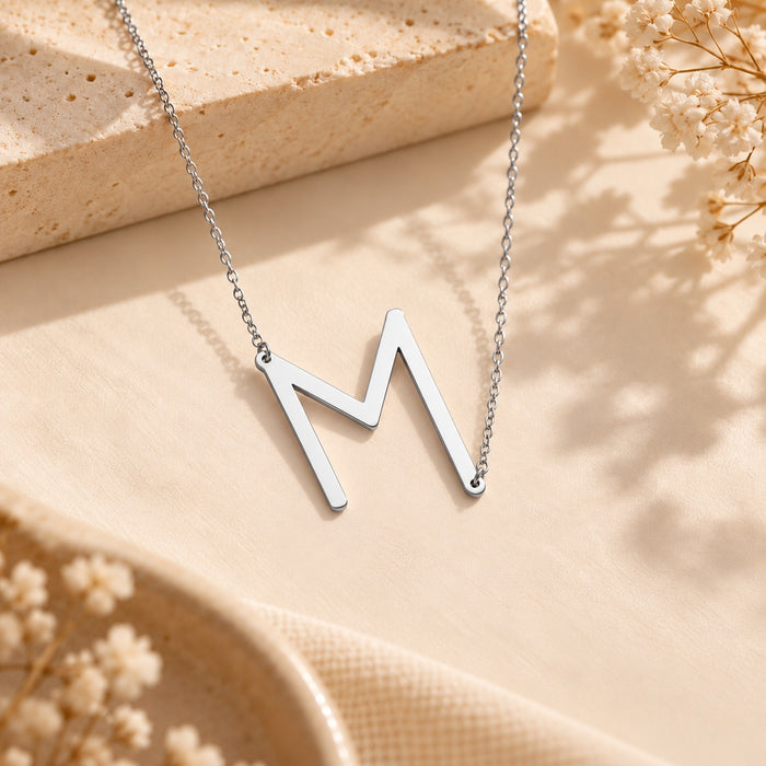 Silver-Tone Initial Letter Necklace