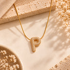 Gold-Tone Initial Letter Necklace