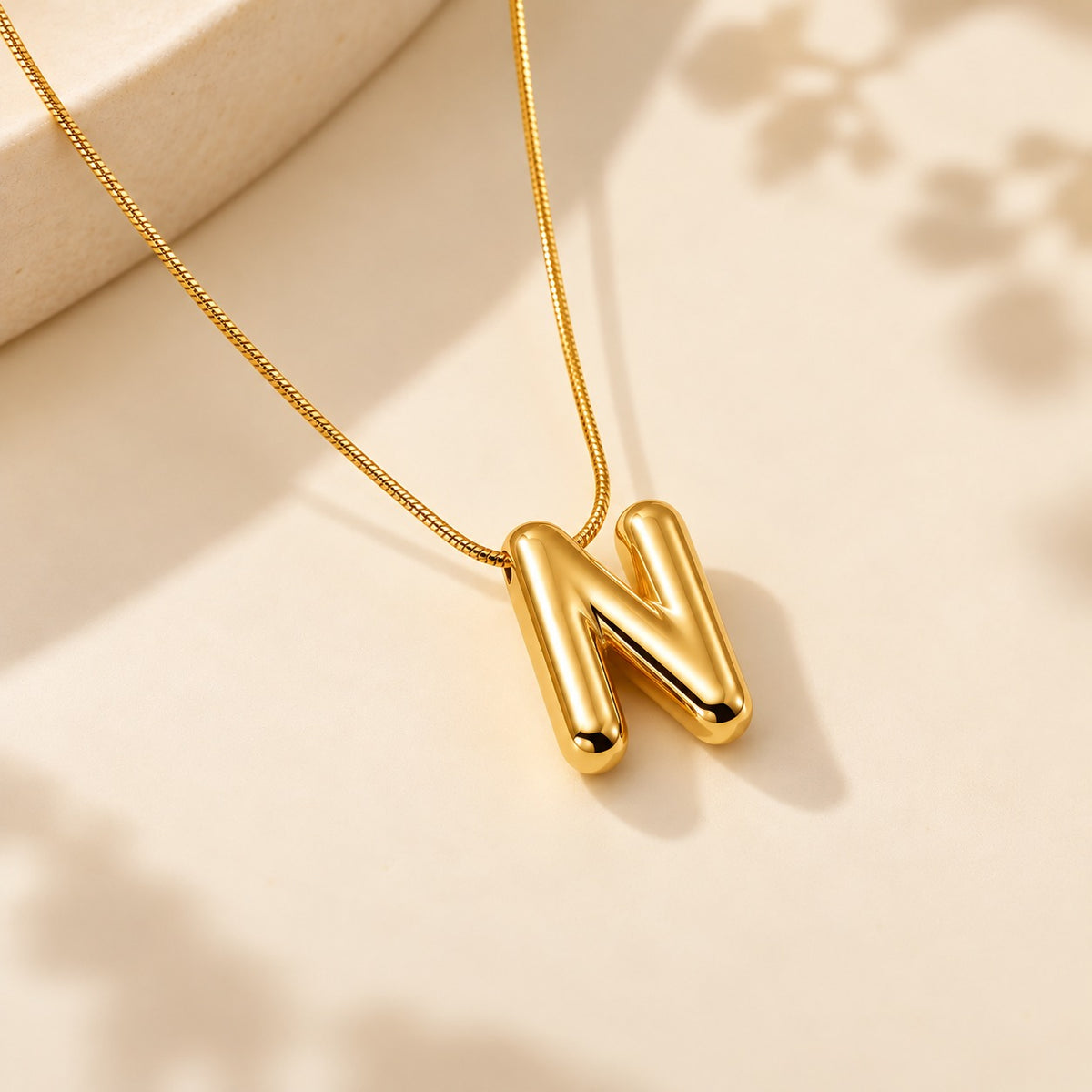 Mini Bubble Initial Necklace | Gold Letter Pendant A–Z (Copy)