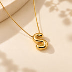 Mini Bubble Initial Necklace | Gold Letter Pendant A–Z (Copy)