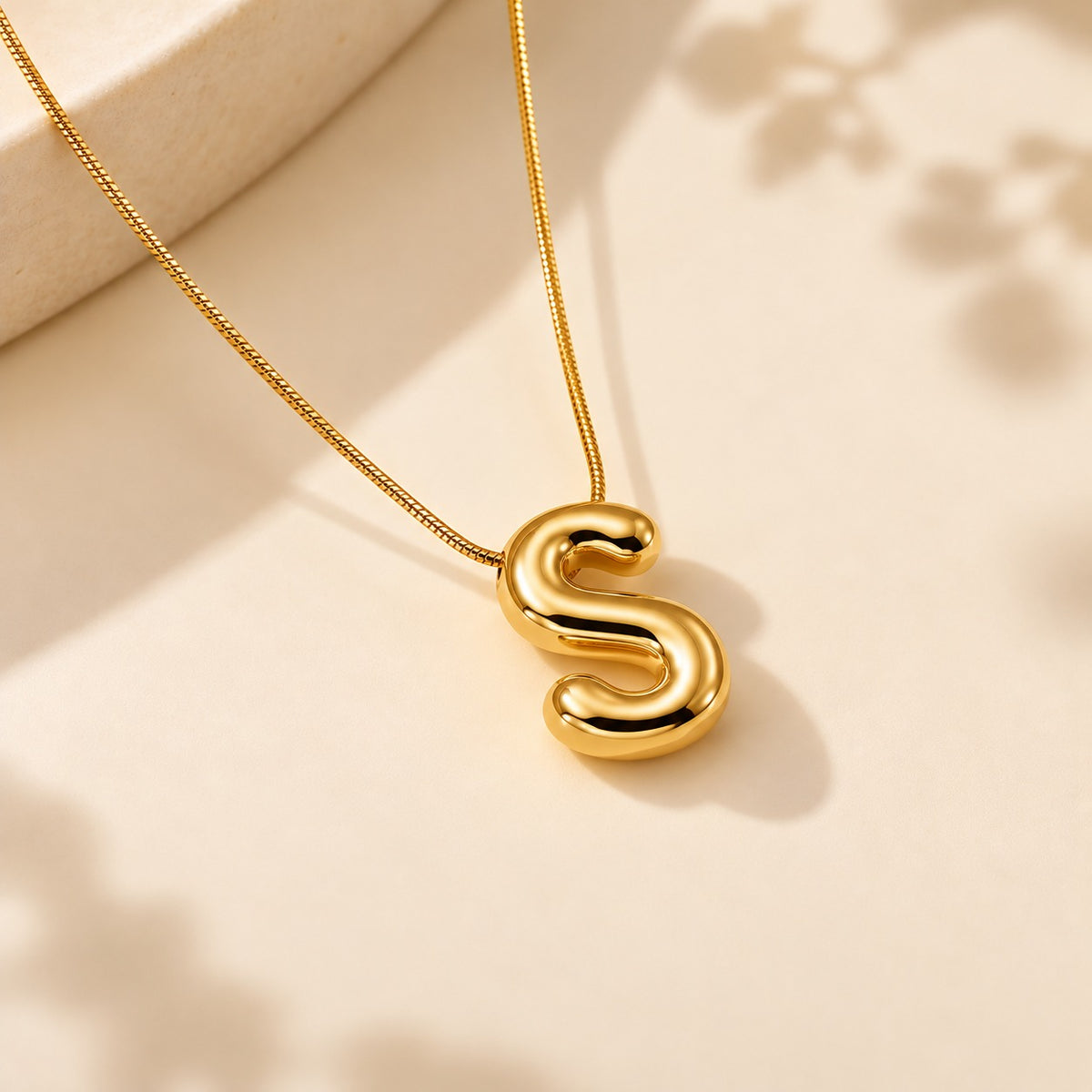 Mini Bubble Initial Necklace | Gold Letter Pendant A–Z (Copy)